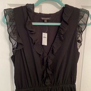 Banana Republic black ruffle midi dress